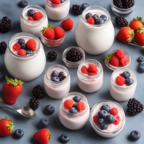 yoghurts and berries